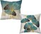 F Finerease Throw Pillow Cover Teal Ginkgo Leaves 18 x 18 Inch Turquoise Pillow Cushion Cover Set of 2 Square Cushion Case Great for Sofa Bedroom Yard Living Room Home Decor