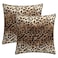 Sweetshow Brown Leopard Pillow Cover 18x18 Inches Cheetah Throw Pillows Set of 2 Soft Cotton Leopard Print Decorative Throw Pillow Covers for Home Couch Sofa Bedroom Livingroom