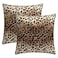Sweetshow Brown Leopard Pillow Cover 18x18 Inches Cheetah Throw Pillows Set of 2 Soft Cotton Leopard Print Decorative Throw Pillow Covers for Home Couch Sofa Bedroom Livingroom