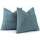 decorUhome Chenille Decorative Throw Pillow Covers 16x16 Set of 2 Farmhouse Textured Square Neutral Solid Accent Pillow Covers for Couch Sofa Bed Living Room Home Decor Teal