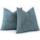 decorUhome Chenille Decorative Throw Pillow Covers 16x16 Set of 2 Farmhouse Textured Square Neutral Solid Accent Pillow Covers for Couch Sofa Bed Living Room Home Decor Teal
