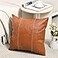 Fancy Homi Brown Boho Faux Leather Decorative Throw Pillow Covers 16x16 Inch for Living Room Couch Bed Hand Stitched Accent Square Cushion Case 40x40 cm Luxury Modern Farmhouse Home Decor