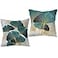 F Finerease Throw Pillow Cover Teal Ginkgo Leaves 18 x 18 Inch Turquoise Plant Pillow Cushion Covers Set of 2 Summer Fresh Square Cushion Case Great for Sofa Bedroom Chair Yard Living Room Home Decor