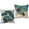 F Finerease Throw Pillow Cover Teal Ginkgo Leaves 18 x 18 Inch Turquoise Plant Pillow Cushion Covers Set of 2 Summer Fresh Square Cushion Case Great for Sofa Bedroom Chair Yard Living Room Home Decor