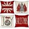 GEEORY Set of 4 Buffalo Plaid Christmas Pillow Covers Tree Joy Snow Merry Christmas Holiday Throw Pillows
