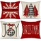 GEEORY Set of 4 Buffalo Plaid Christmas Pillow Covers Tree Joy Snow Merry Christmas Holiday Throw Pillows