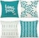 YCOLL Pillow Covers 20x20 Set of 4 Modern Sofa Throw Pillow Cover Decorative Outdoor Linen Fabric Pillow Case for Couch Bed Car Aqua Blue