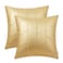 BRAWARM Faux Leather Pillow Covers 20 X 20 Inches Gold Leather Pillow Covers Pack of 2 Geometric Embroidery Leather Decorative Throw Pillows for Living Room Couch Bed Sofa Home