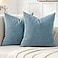Jepeak 20x20 Inch Decorative Chenille Throw Pillow Covers Pack of 2 Cozy Concise Pillow Cases Soft Farmhouse Modern Square Cushion Covers for Sofa Couch Bed Living Room Home Decor Dusty Blue