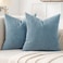 Jepeak 20x20 Inch Decorative Chenille Throw Pillow Covers Pack of 2 Cozy Concise Pillow Cases Soft Farmhouse Modern Square Cushion Covers for Sofa Couch Bed Living Room Home Decor Dusty Blue