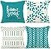 YCOLL Pillow Covers 18x18 Set of 4 Modern Sofa Throw Pillow Cover Decorative Outdoor Linen Fabric Pillow Case for Couch Bed Car Aqua Blue