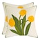Tosleo Embroidered Throw Pillow Covers 18X18 Pack of 2 Yellow Tulip Pillow Covers Floral Floor Tufted Pillowcases Farmhouse Decor Cushion Cover Square Summer Fall Autumn Decoration Pillow Case