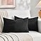 Fancy Homi 2 Packs Black Lumbar Decorative Throw Pillow Covers 12x20 Inch for Living Room Couch Bed Sofa Rustic Farmhouse Boho Home Decor Soft Striped Corduroy Rectangle Accent Cushion Case 30x50 cm