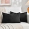 Fancy Homi 2 Packs Black Lumbar Decorative Throw Pillow Covers 12x20 Inch for Living Room Couch Bed Sofa Rustic Farmhouse Boho Home Decor Soft Striped Corduroy Rectangle Accent Cushion Case 30x50 cm