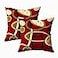 CAPSCEOLL Throw Pillow Cover Red Tan Black Geometric Circle Printing Pillowcase 20X20 Inch Set of 2 Home Decor Zipper Square Classic Style Pillowcase for Living Room