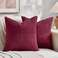Fancy Homi 2 Packs Burgundy Red Decorative Throw Pillow Covers 18x18 Inch for Living Room Couch Sofa Boho Christmas Home Decor Soft Corss Corduroy Patchwork Textured Square Cushion Case 45x45 cm