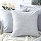 OTOSTAR Linen Throw Pillow Covers Set of 2 Decorative Square Pillowcases Cushion Covers 22x22 Inch for Home Decor Sofa Bedroom Car 55 x 55 CM Grey Blue More Grey
