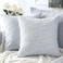 OTOSTAR Linen Throw Pillow Covers Set of 2 Decorative Square Pillowcases Cushion Covers 22x22 Inch for Home Decor Sofa Bedroom Car 55 x 55 CM Grey Blue More Grey