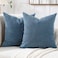 Jepeak 20x20 Inch Decorative Chenille Throw Pillow Covers Pack of 2 Cozy Concise Pillow Cases Soft Farmhouse Modern Square Cushion Covers for Sofa Couch Bed Living Room Home Decor Steelblue