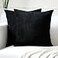 Encasa XO Thick Chenille Throw Pillow Covers Set of 2 Black 16x16 40x40 cm Decorative Accent Square Throw Pillow Cases for Couch Home Decor Sofa