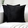 Encasa XO Thick Chenille Throw Pillow Covers Set of 2 Black 16x16 40x40 cm Decorative Accent Square Throw Pillow Cases for Couch Home Decor Sofa