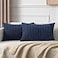 K KEVIN Kevin Textile Set of 2 Pillow Covers Solid Supersoft Corduroy Handmade Decorative Velvet Throw Pillow Cushion Cover for Bed 12x20 Inch Navy Blue