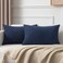 K KEVIN Kevin Textile Set of 2 Pillow Covers Solid Supersoft Corduroy Handmade Decorative Velvet Throw Pillow Cushion Cover for Bed 12x20 Inch Navy Blue