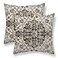 Sunshineyan Boho Throw Pillow Covers 18x18 Set of 2 Black Brown Carpet Pattern Pillow Covers Ethnic Rustic Farmhouse Cushion Cases Linen Decorative Gifts for Couch Sofa Indoor Outdoor