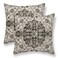 Sunshineyan Boho Throw Pillow Covers 18x18 Set of 2 Black Brown Carpet Pattern Pillow Covers Ethnic Rustic Farmhouse Cushion Cases Linen Decorative Gifts for Couch Sofa Indoor Outdoor