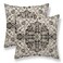 Sunshineyan Boho Throw Pillow Covers 18x18 Set of 2 Black Brown Carpet Pattern Pillow Covers Ethnic Rustic Farmhouse Cushion Cases Linen Decorative Gifts for Couch Sofa Indoor Outdoor