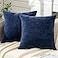 GAWAMAY Decorative Square Throw Pillow Covers 18x18 Inch Set of 2 Super Soft Chenille Pillows Cover Fall Pillowcase for Living Room Bedroom Sofa Couch Cushion Cover Navy Blue 45x45cm Only Covers