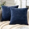 GAWAMAY Decorative Square Throw Pillow Covers 18x18 Inch Set of 2 Super Soft Chenille Pillows Cover Fall Pillowcase for Living Room Bedroom Sofa Couch Cushion Cover Navy Blue 45x45cm Only Covers