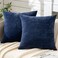 GAWAMAY Decorative Square Throw Pillow Covers 18x18 Inch Set of 2 Super Soft Chenille Pillows Cover Fall Pillowcase for Living Room Bedroom Sofa Couch Cushion Cover Navy Blue 45x45cm Only Covers