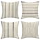 ArtSocket Set of 4 Throw Pillow Covers Pattern Black and White Boho Bohemian Geometric Dots Lines of Borders Decor Linen Outdoor Pillow Cases Home Decorative Square 16x16 Inches Pillowcases