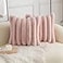 Neelvin Pink Faux Fur Cozy Soft Striped Decorative Throw Pillow Covers 20x20 inch Set of 2Velvet Pillowcase Cushion Case for Sofa Couch