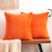 GriNeed Fall Orange Throw Pillow Covers Decorative Velvet Set of 2 18x18 Inch Pillow Covers Soft Burnt Orange Pillowcases for Couch Sofa Bed Living Room Farmhouse Boho Decor Accent Cushion Covers