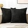 MIULEE Black Decorative Throw Pillow Covers 18x18 Inch for Couch Bed Sofa Pack of 2 Boho Farmhouse Throw Pillows Soft Cross Corduroy Patchwork Textured Cushion Cases