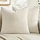 MIULEE Cream White Decorative Throw Pillow Covers 18x18 Inch for Couch Bed Sofa Pack of 2 Beige Neutral Boho Farmhouse Throw Pillows Soft Cross Corduroy Patchwork Textured Cushion Cases