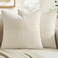 MIULEE Cream White Decorative Throw Pillow Covers 18x18 Inch for Couch Bed Sofa Pack of 2 Beige Neutral Boho Farmhouse Throw Pillows Soft Cross Corduroy Patchwork Textured Cushion Cases
