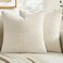 MIULEE Cream White Decorative Throw Pillow Covers 18x18 Inch for Couch Bed Sofa Pack of 2 Beige Neutral Boho Farmhouse Throw Pillows Soft Cross Corduroy Patchwork Textured Cushion Cases