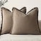 Foindtower Set of 2 Decorative Linen Fringe Throw Pillow Covers Cozy Farmhouse Boho Cushion Cover with Tassels Soft Accent Pillowcase for Couch Sofa Bed Living Room Home Decor 2020 Inch Light Brown