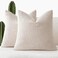 Foindtower Set of 2 Decorative Textured Boucle Throw Pillow Covers Accent Solid Pillow Cases Neutral Cozy Couch Cushion Case for Chair Sofa Bedroom Living Room Home Decor 24 x 24 Inch Ivory Beige