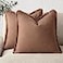 Foindtower Set of 2 Decorative Linen Fringe Throw Pillow Covers Cozy Farmhouse Boho Cushion Cover with Tassels Soft Accent Pillowcase for Couch Sofa Bed Living Room Home Decor 2020 Inch Rust