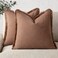 Foindtower Set of 2 Decorative Linen Fringe Throw Pillow Covers Cozy Farmhouse Boho Cushion Cover with Tassels Soft Accent Pillowcase for Couch Sofa Bed Living Room Home Decor 2020 Inch Rust