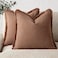 Foindtower Set of 2 Decorative Linen Fringe Throw Pillow Covers Cozy Farmhouse Boho Cushion Cover with Tassels Soft Accent Pillowcase for Couch Sofa Bed Living Room Home Decor 2020 Inch Rust