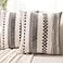 WANLIRD Boho Throw Pillow Covers 18x18 Set of 2 Farmhouse Decorative Cushion Case Striped Square Pillows Cover Chenille Pillow Cases Accent Neutral Pillowcase for Sofa Couch BedGray