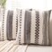 WANLIRD Boho Throw Pillow Covers 18x18 Set of 2 Farmhouse Decorative Cushion Case Striped Square Pillows Cover Chenille Pillow Cases Accent Neutral Pillowcase for Sofa Couch BedGray