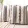 WANLIRD Boho Throw Pillow Covers 18x18 Set of 2 Farmhouse Decorative Cushion Case Striped Square Pillows Cover Chenille Pillow Cases Accent Neutral Pillowcase for Sofa Couch BedGray