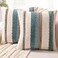 WANLIRD Boho Throw Pillow Covers 18x18 Set of 2 Farmhouse Decorative Cushion Case Striped Square Pillows Cover Chenille Pillow Cases Accent Neutral Pillowcase for Sofa Couch BedBlue