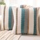 WANLIRD Boho Throw Pillow Covers 18x18 Set of 2 Farmhouse Decorative Cushion Case Striped Square Pillows Cover Chenille Pillow Cases Accent Neutral Pillowcase for Sofa Couch BedBlue